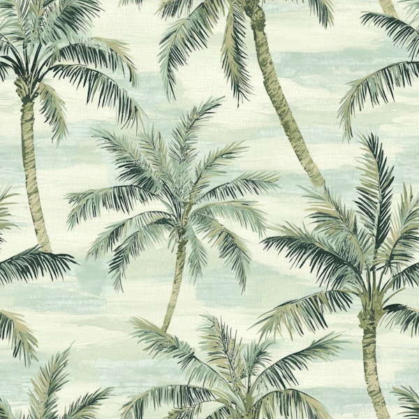Seafoam Palm Landscape Pattern