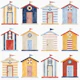 Coastal Bath Houses Watercolor