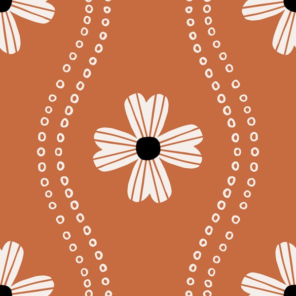 Scandi Boho Pattern Rust Brown