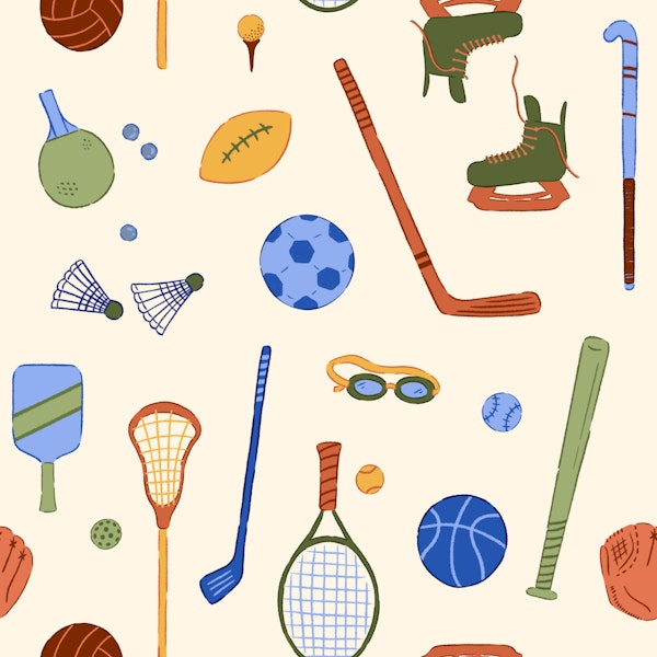 Whimsical Athletic Gear Toss