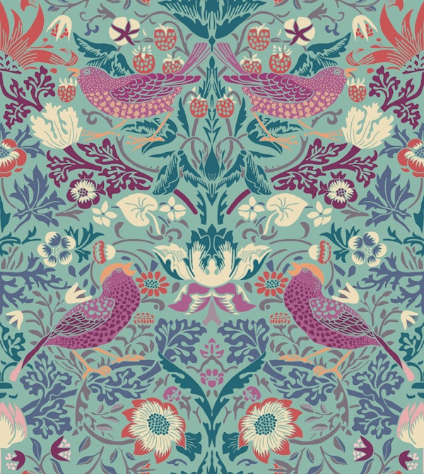 Berry Thief in Blue