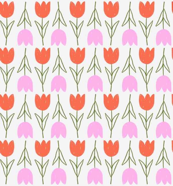 Pink and Red Tulip Rows
