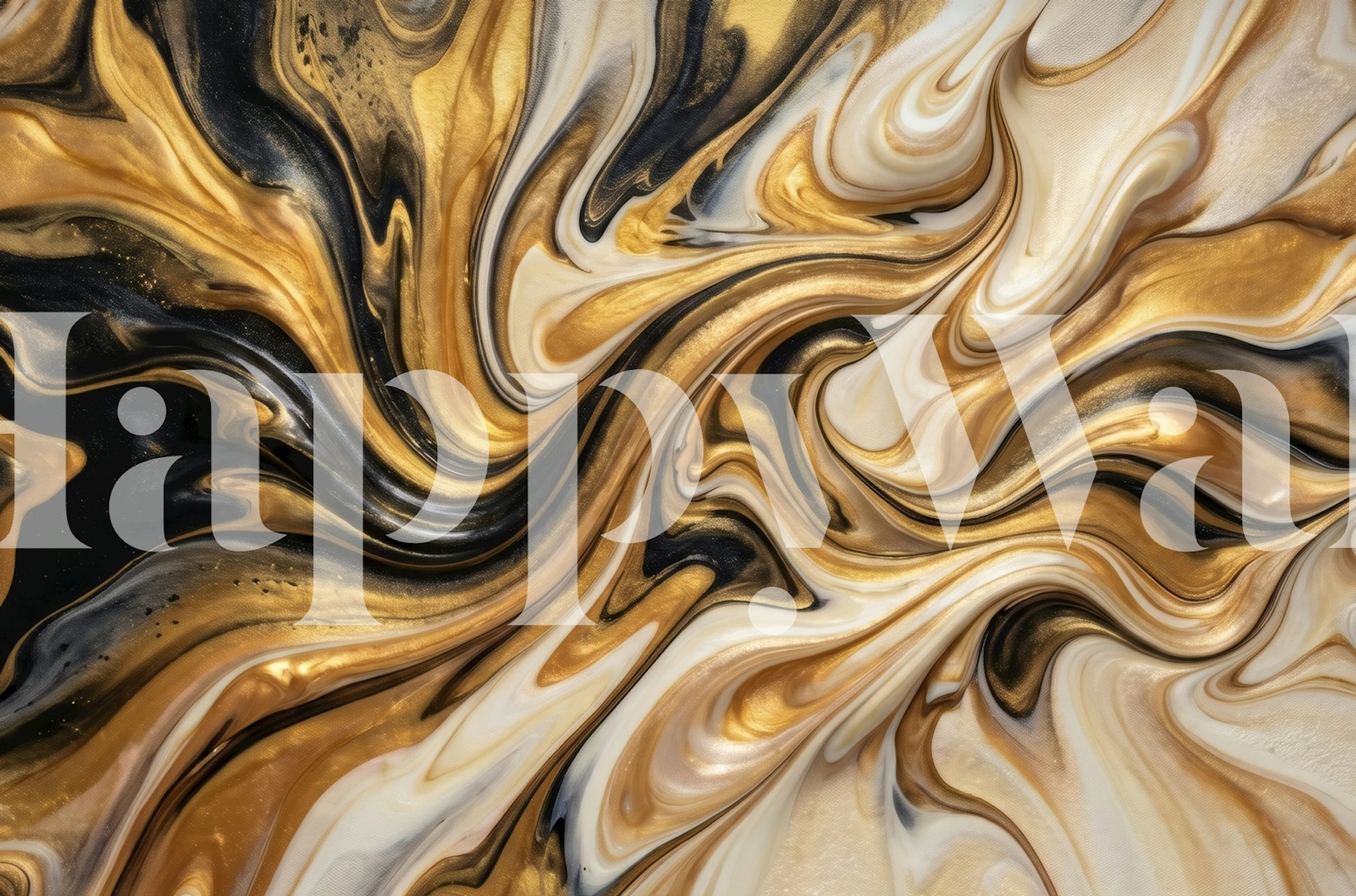 Tapeta Liquid Gold Marble Swirl v modernom izbe