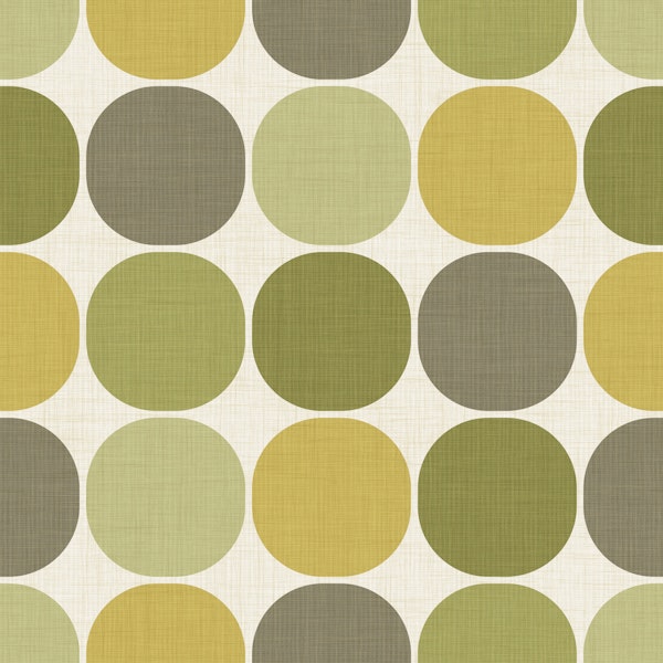 Retro Mod Squared Circles - olive green