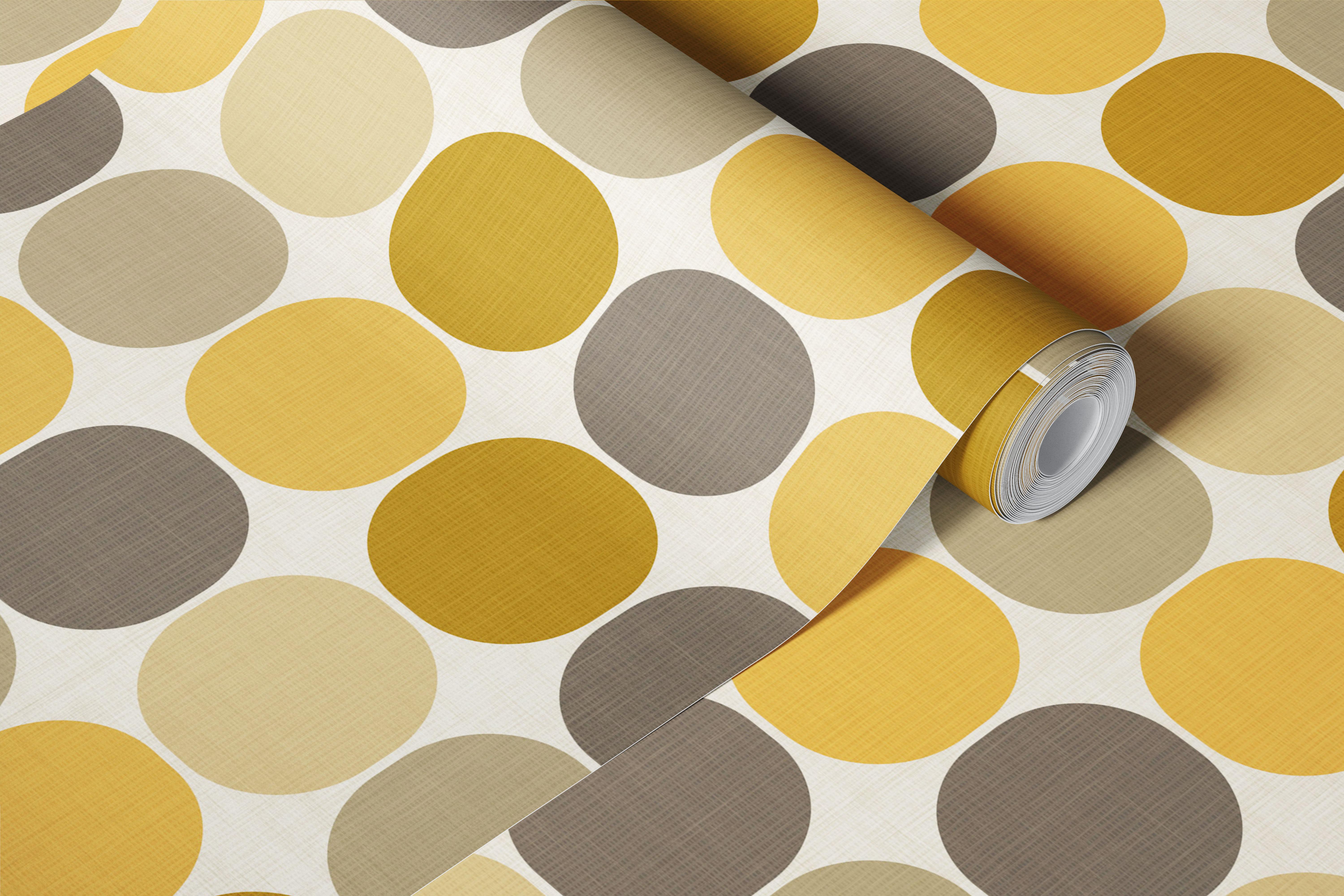 Retro mod circle wallpaper in a room