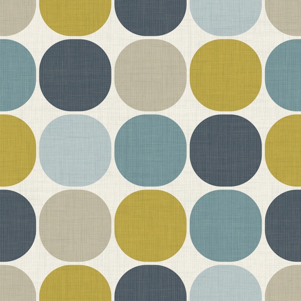 Retro Mod Squared Circles - blue lime green