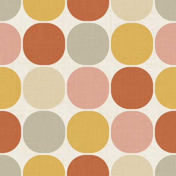 Retro Mod Squared Circles - mustard orange
