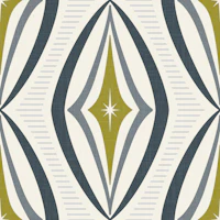 retro atomic diamonds - navy olive green tapete