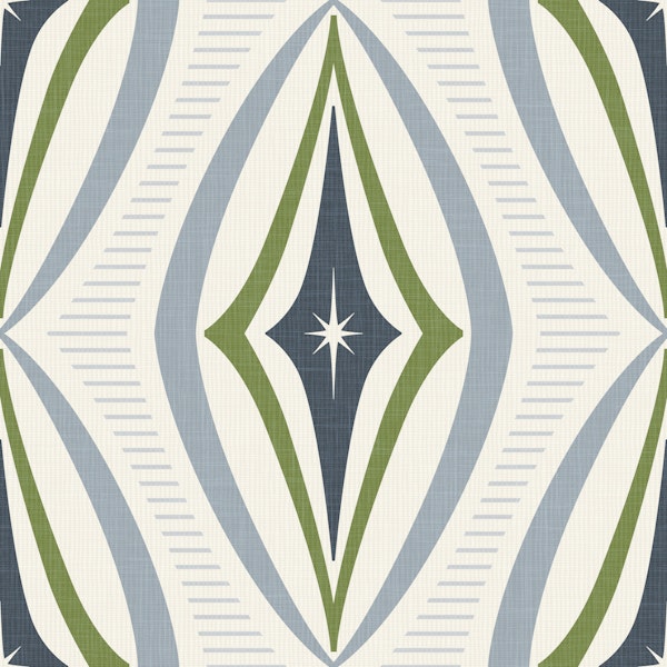 retro atomic diamonds - blue green