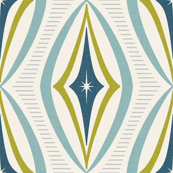 retro atomic diamonds - teal lime green