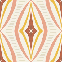 retro atomic diamonds - pink mustard tapete