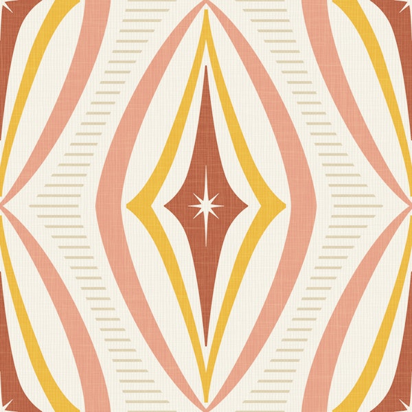 retro atomic diamonds - pink mustard