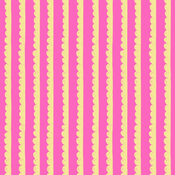 Pink & Yellow Scallop Stripes