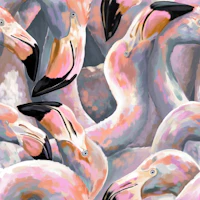 Colorful handpainted flamingos Jumbo tapety