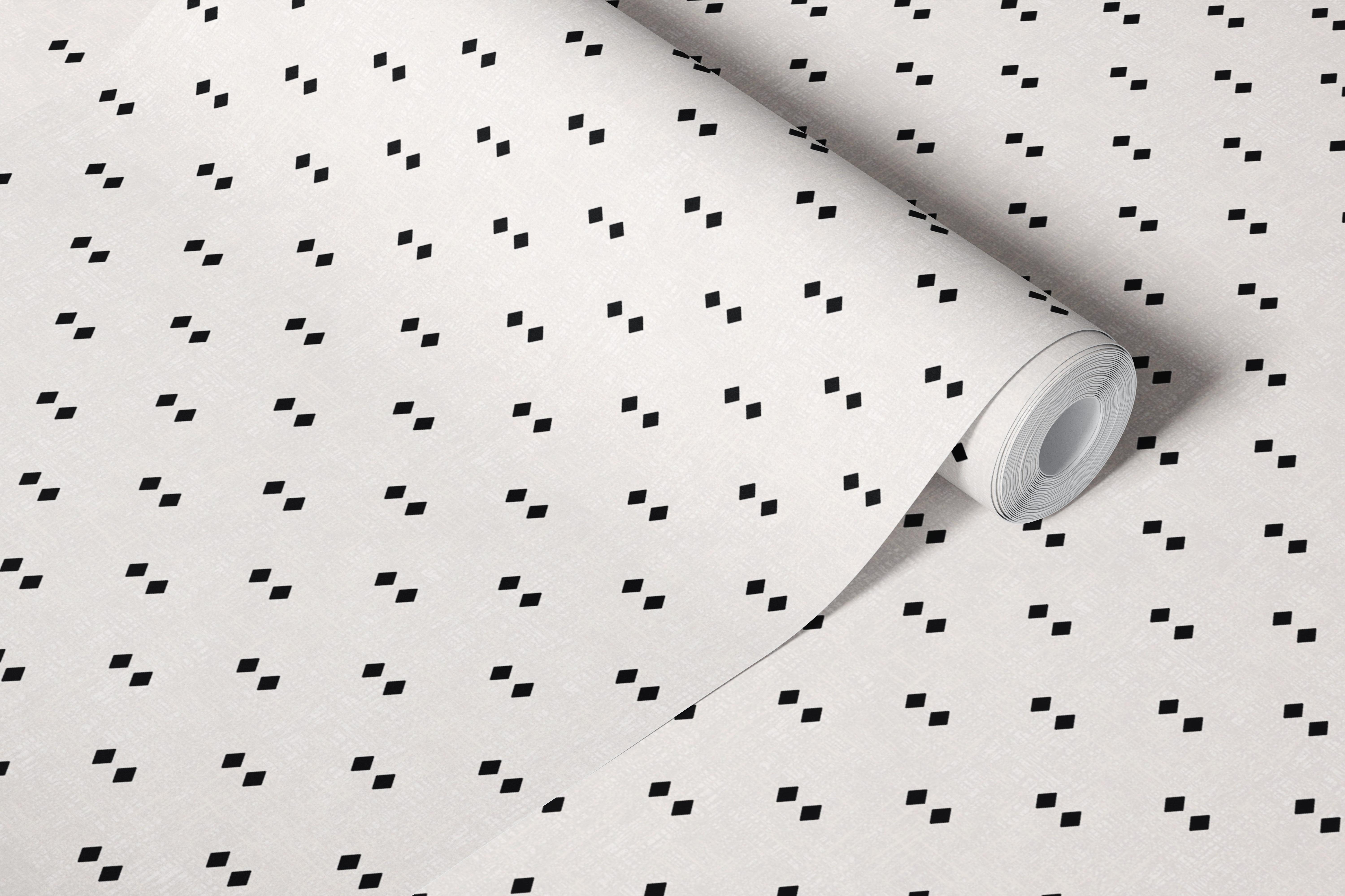 Modern Monochrome Diamond Dots wallpaper in a room