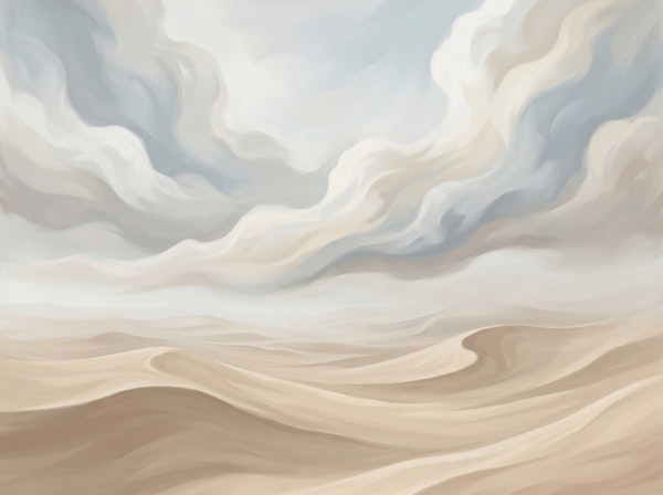 Soft Desert Dunes and Cloud Sky
