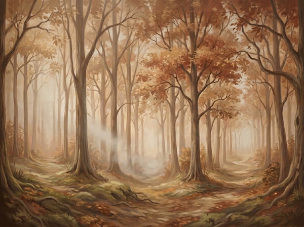 Misty Autumn Forest Path