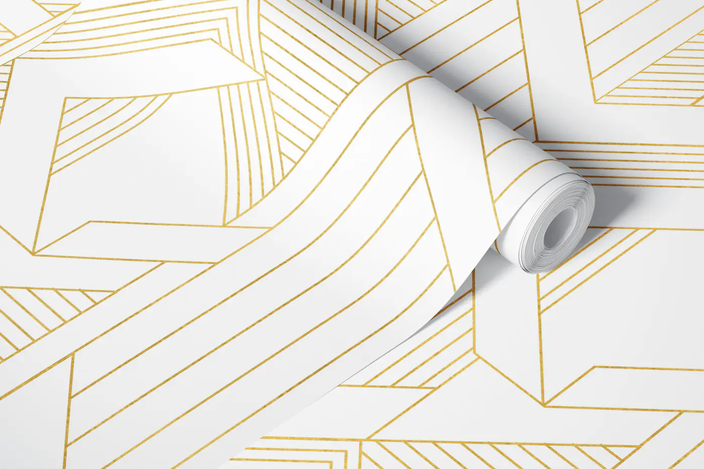 Art Deco Gold Lines wallpaper roll