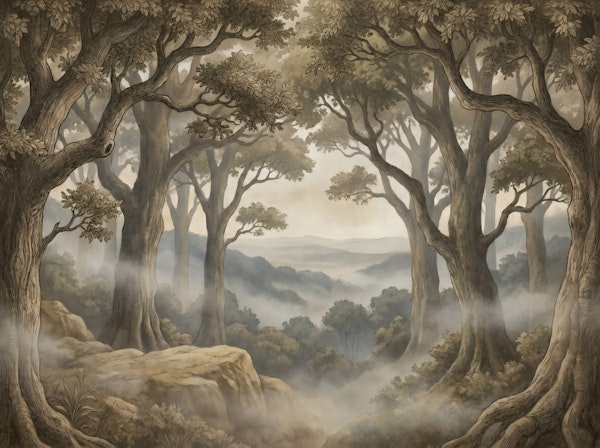 Misty Woodland Canopy