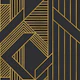 Art Deco Charcoal Grey and Gold