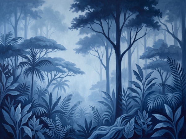 Misty Blue Jungle Forest