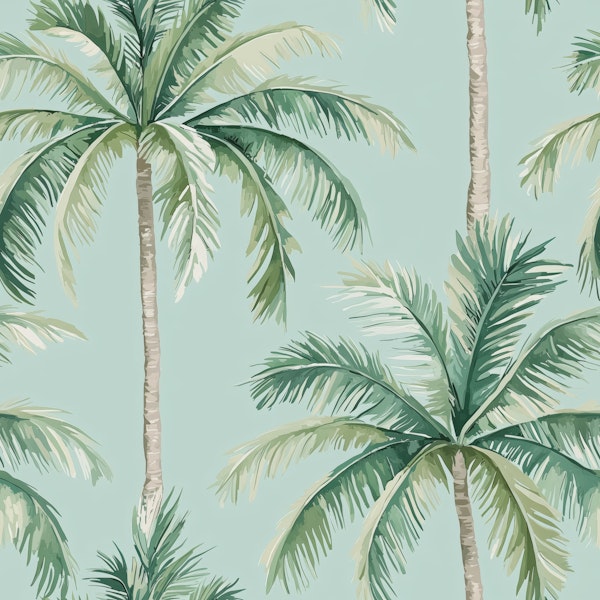 Coastal Palms in Soft Green Pattern