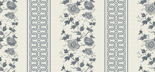 Chinoiserie Floral Border Stripe