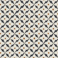 Mid Century Navy Floral Tile wallpaper