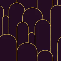 Plum Noir and Gold Arches wallpaper