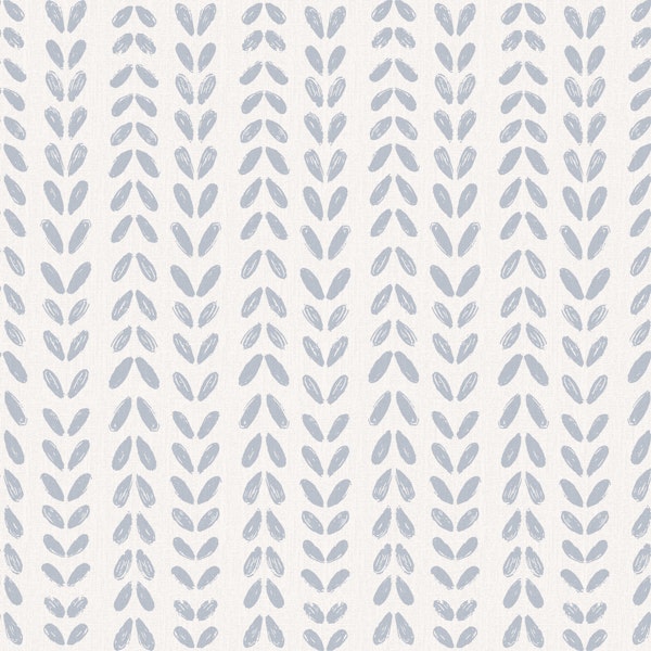 Scandinavian Soft Blue Leaf Rows