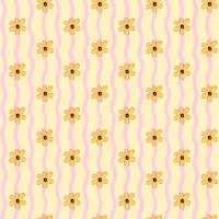 Pastel Yellow Daisy Stripe tapet