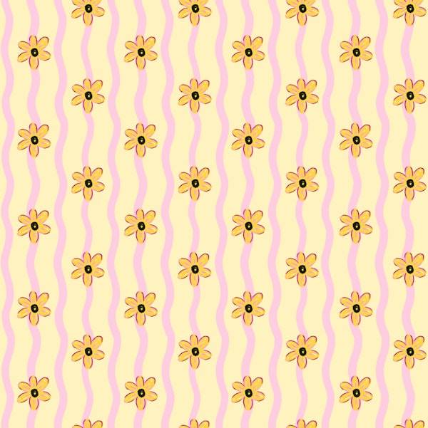 Pastel Daisy Chains & Wavy Pink Stripes