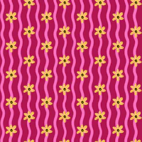 Retro Daisy Waves Magenta tapet