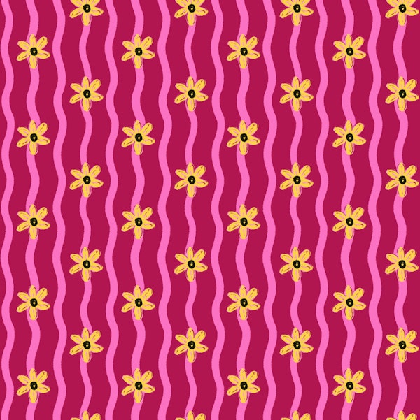 Pink Daisy Chains on Maroon