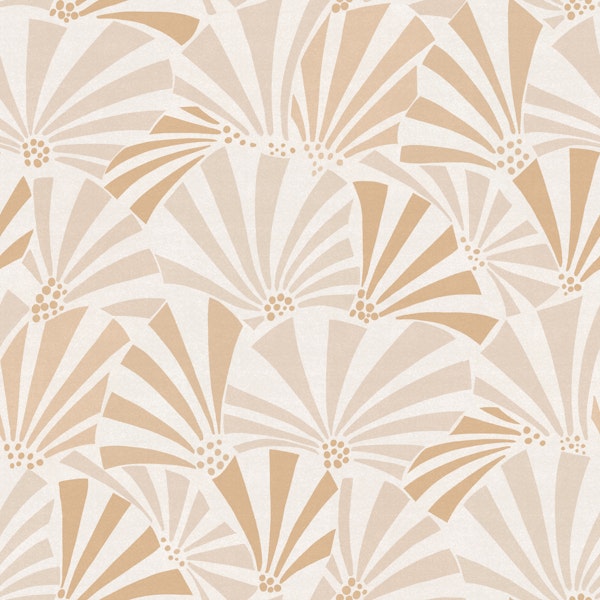 Beige Fan Palms Retro Chic