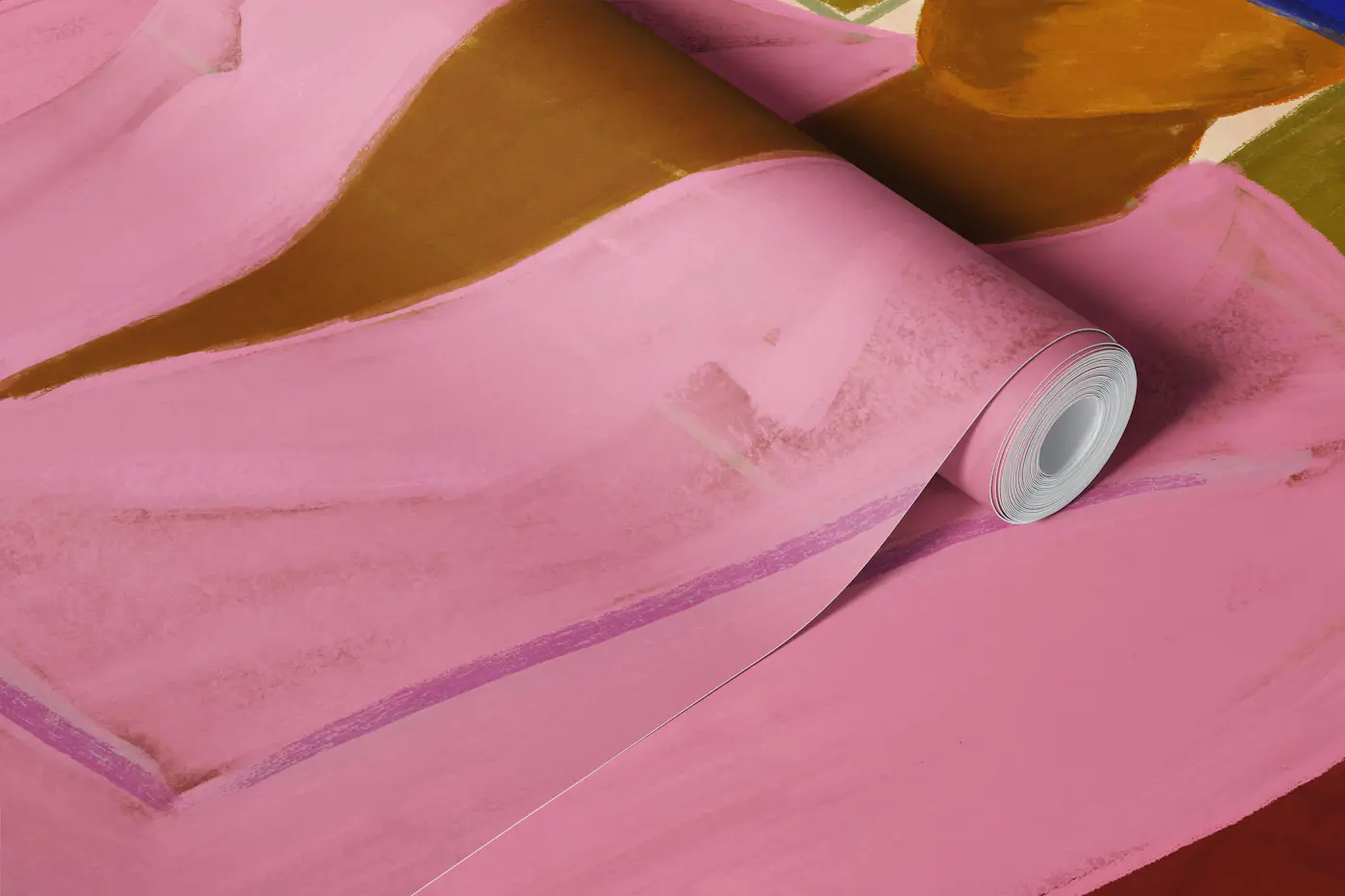Bold Color Block Figure wallpaper roll