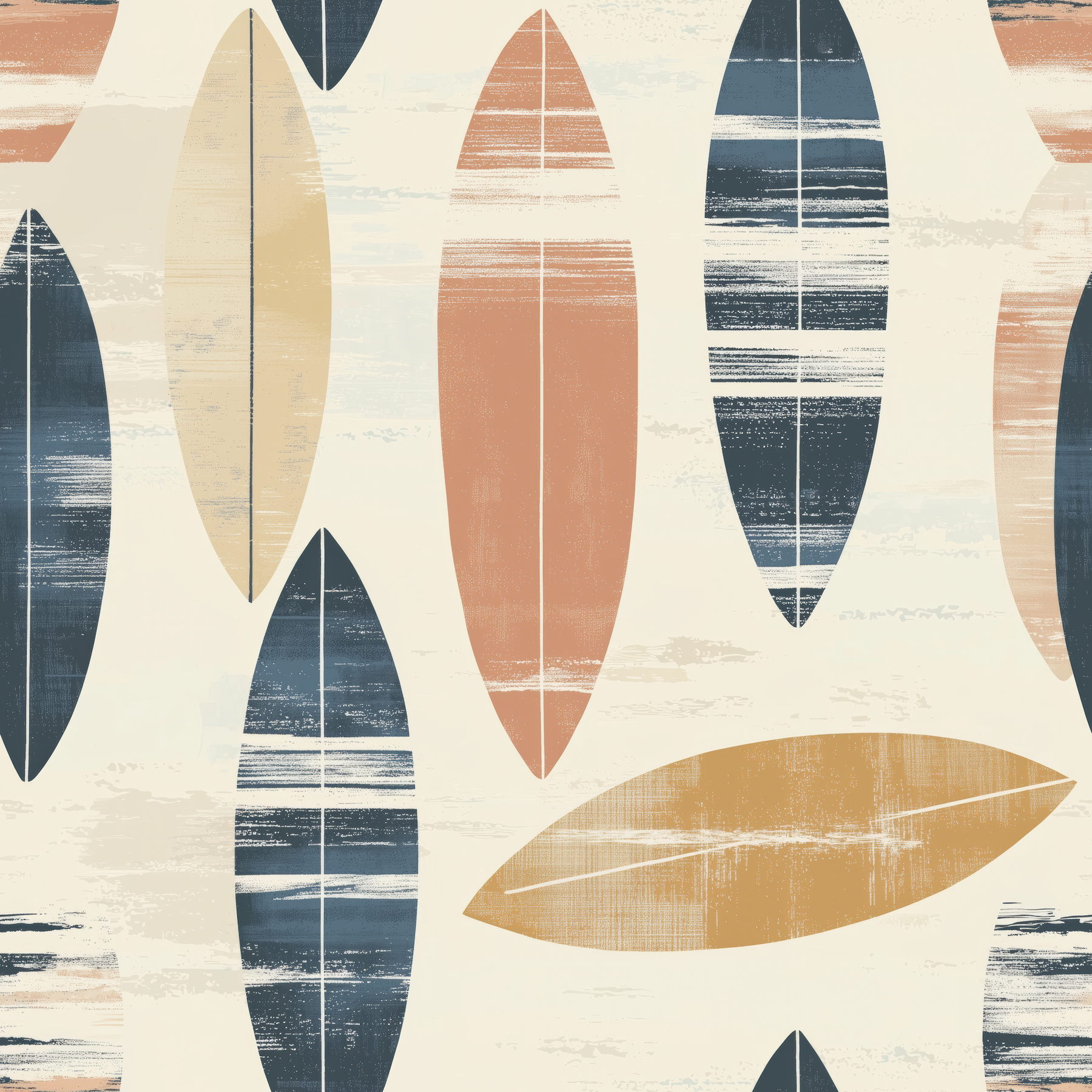 Coastal Surfboards Neutral Pattern - Happywall