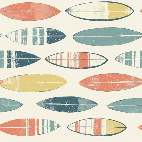 Beach House Retro Surfboards Pattern