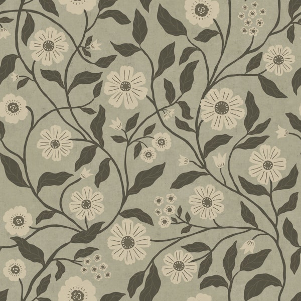 Wildflower Vine - Gray and Green
