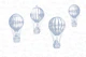 Animals in hot air balloons nursery - blue