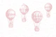 Animals in hot air balloons nursery - pink