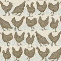 Rustic Chickens and Tulips tapete
