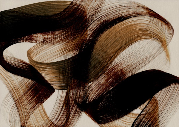 Brown Calligraphy Brush Strokes