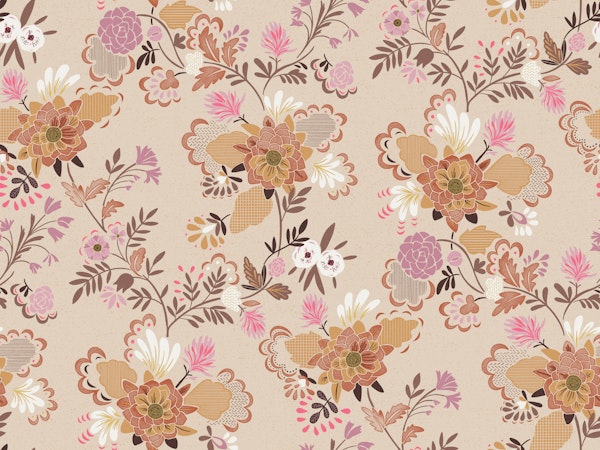 Contemporary desert flower chintz