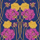 Art Nouveau Fuchsia Geranium Indigo Gold