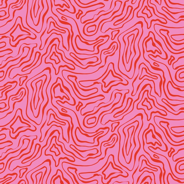 Neon Pink Wavy Contours