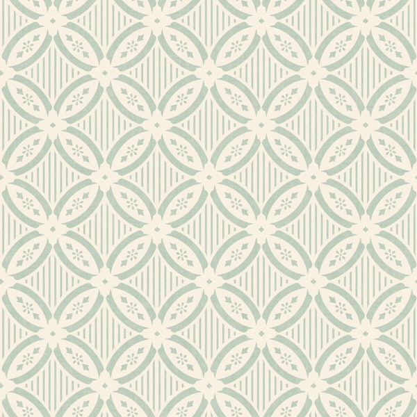 Trellis structure with texture green & cream