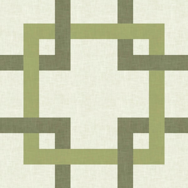 Mid Century Geometric - Green & White 1