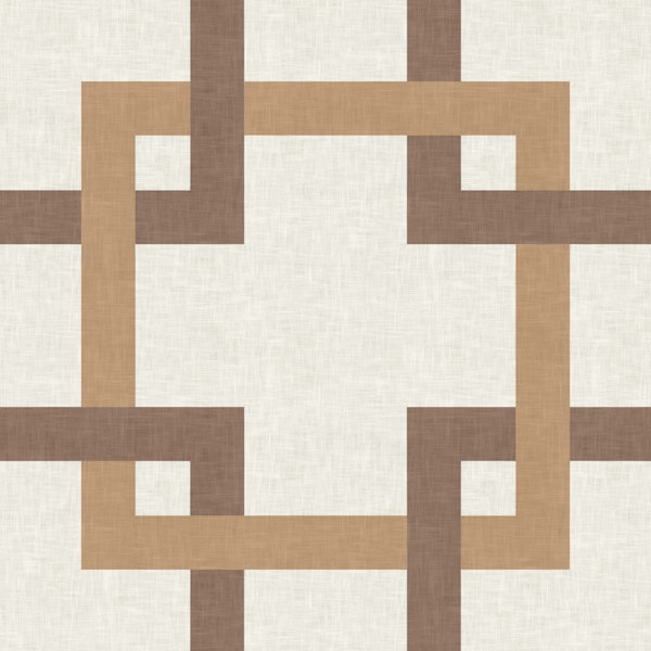 Mid Century Geometric - Brown & White 2