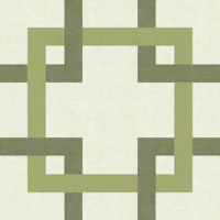 Mid Century Geometric - Green & White 2 behang